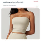 Fall and Winter Brushed Back Yoga Clothes Suit High Waist Stretch Tight Exercise Workout Pants Women's Long-Sleeved T-shirt Strapless Bra Pad