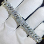 Luxury Jewelry Bling CZ Cuban Link Bracelet Two Row Zircon Copper Miami Cuban Bracelet Iced Out Hip Hop Men Women