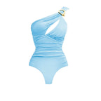 2026 Shiny Flower Swimsuit Desire Swim Suit Luxury Women Swimwear Sexy Bikini Deep V Monokini Beachwear Bodysuit Bathingsuit