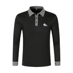 Spring and Autumn Men's Long Sleeve Polo Shirt Classic Business Office T-shirt Male Street Casual Fashion Solid Color Top