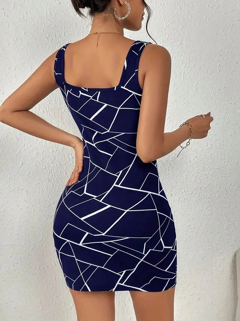 2026 Summer New Arrival: Chic Camisole Dress with Temperament Print for Women – European & American Style, Sexy & Trendy, Body-h