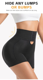 Women's Padded Butt Lifter Body Shaper with 4 Sponge Pads Tummy Control Shapewear Panties with Waist Cincher and Hook Closure
