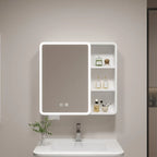 ‌Smart Corner Round Space Aluminum Mirror Cabinet, Wall Mounted Bathroom Storage with Shelves,Medicine Cabinet  Vanity Organizer