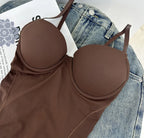Naisstoo Women Shapewear Bodysuit for Tummy Control Seamless Body Shaper Thong Jumpsuit Bras
