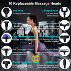 Fascia Massage Gun Shoulder Massage Machine Electric Muscle Massager Gun High Frequency Back Waist Neck Body Massage with Handle