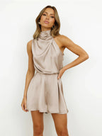 Fashion Ruffled Women Playsuits Sexy Backless High Waist Female Jumpsuit Romper Butterfly Sleeve Short Casual Summer Ropa Mujer