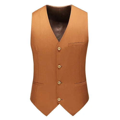 YASUGUOJI New Wedding Dress High-quality Men's Fashion Design Suit Vest Plus Size Men's Business Casual Suit Vest 15-colors