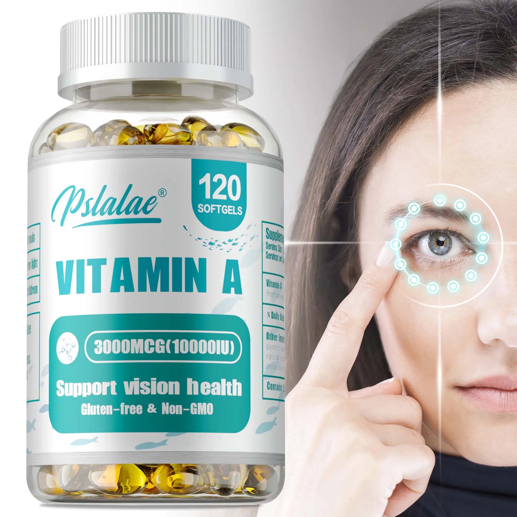 Vitamin A - Brightens Skin, Antioxidant Activity Supplement,Supports Vision and Cell Health, Boosts Immunity - 120 Capsules Main image