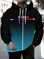 Fashion Gradient Graphic Hooded Zip-Up Casual Sports Pocket Design Long Sleeve Streetwear Outdoor Travel Street Oversized Hoodie