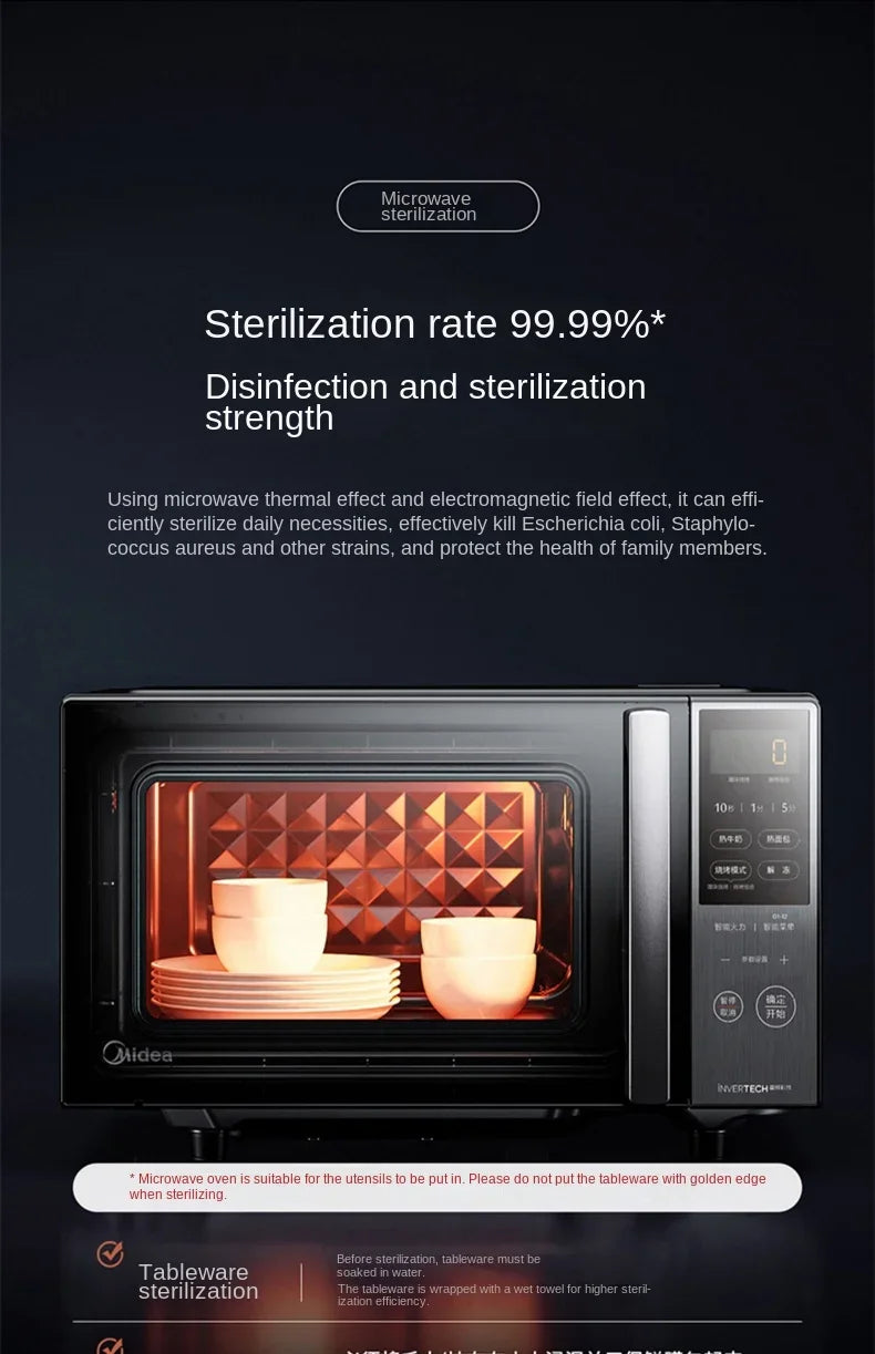 220V Midea Microwave Oven Flat Panel Microwave Baking All-in-One Machine Electric Oven Efficiency for Kitchen A