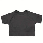 Gym Top for Women Short Sleeve Yoga Crop Top Ribbed Sports T Shirts Clothes Fitness Seamless Workout Tee Sports Tops Activewear