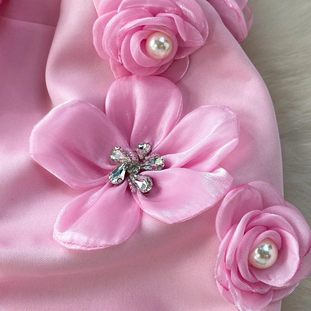 Chic vintage floral Three-dimensional Elegant Fairy korean fashion autumn Sundress women clothing