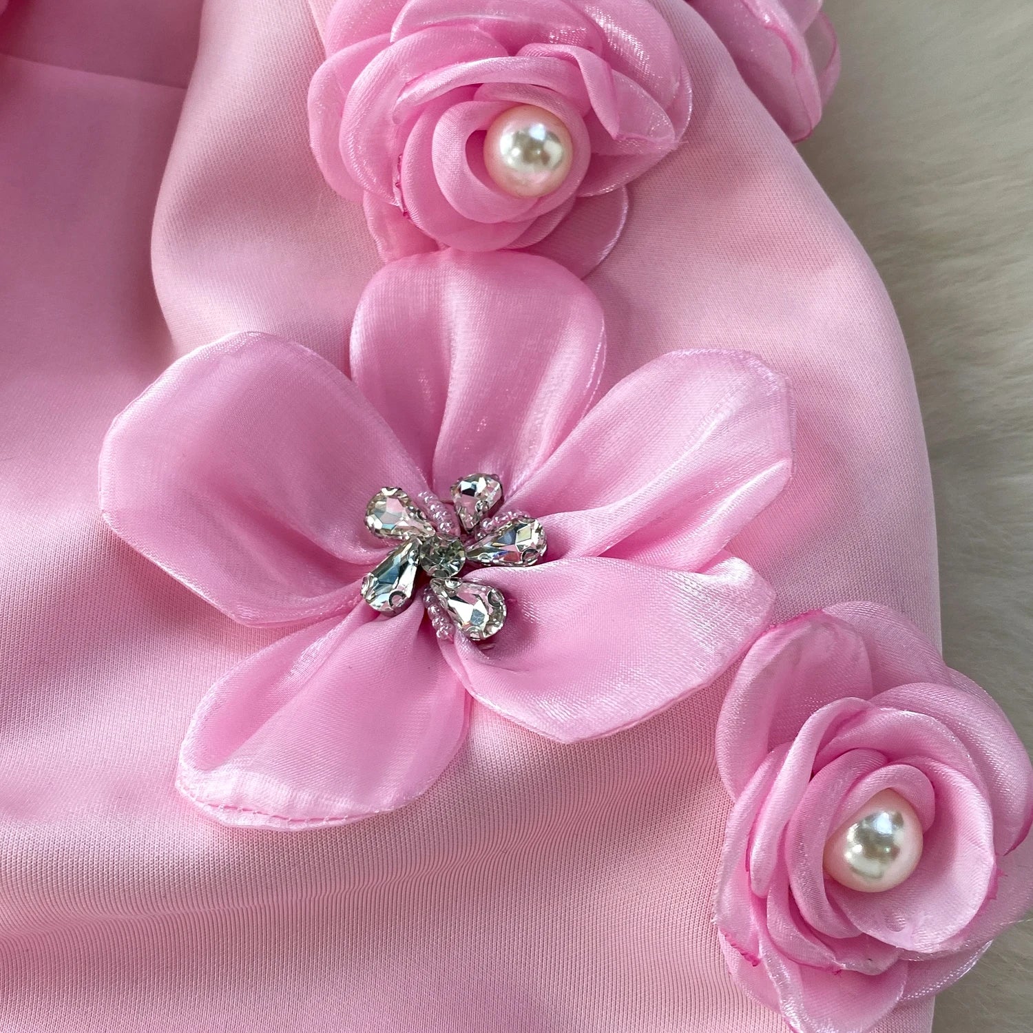Chic vintage floral Three-dimensional Elegant Fairy korean fashion autumn Sundress women clothing