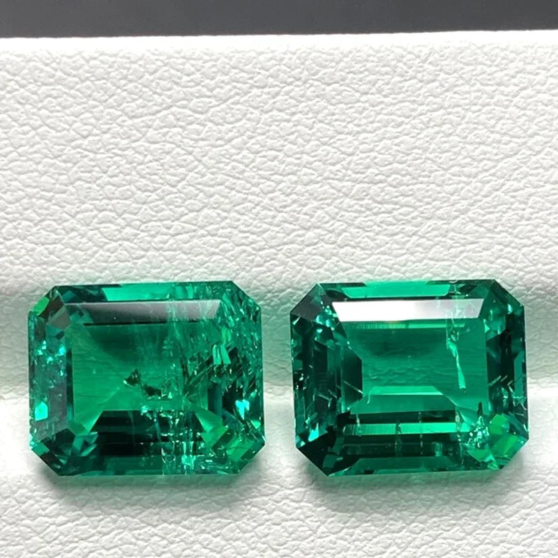 emerald Cut Lab Grown Columbia Emerald Natural color for DIY Jewelry Making Materials with Certificate Factory Wholesale price Secondary image