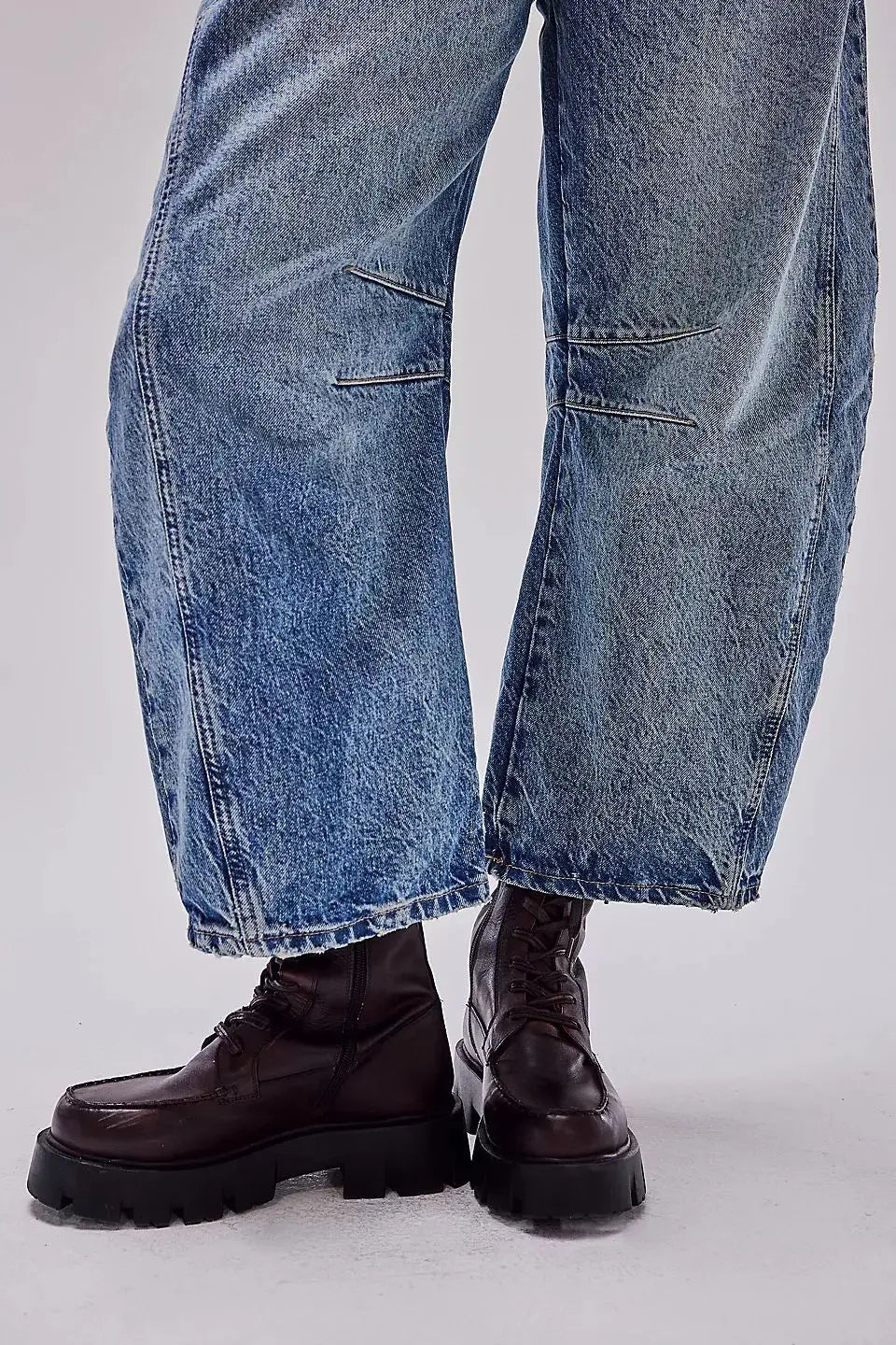Midiross High Stretch Mid-Rise Barrel Jeans Fashion wide Leg Shape Women Casual Baggy Mid Waist Denim Pants