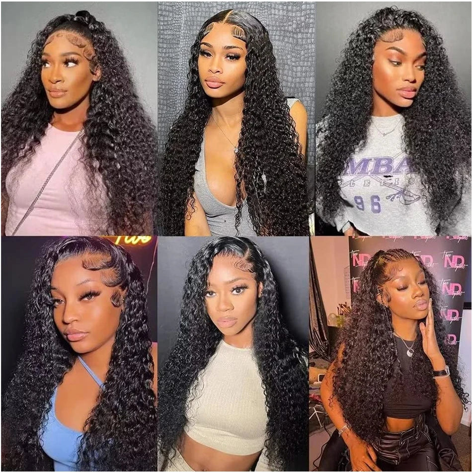 Kinky Curly 13x4 Lace Front Human Hair Wigs For Women 30 inch Indian Deep Curly Lace Frontal Wig Wet And Wavy Lace Closure Wigs