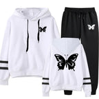 Women Tracksuit Casual Daily Hoodies Quality Single Piece Stripe Sweatshirt and Sweatpants Comfort Outdoor Jogging Autumn Winter