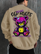European and American men's autumn fashion teddy bear letter print soft and comfortable long sleeved hoodie outdoor street top