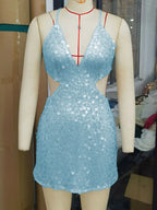 Womens Dresses Sexy Backless Sequined Hhalter Elegant Party Dresses Nightclubs Wedding Birthday Cocktail Evening Dress HXY263