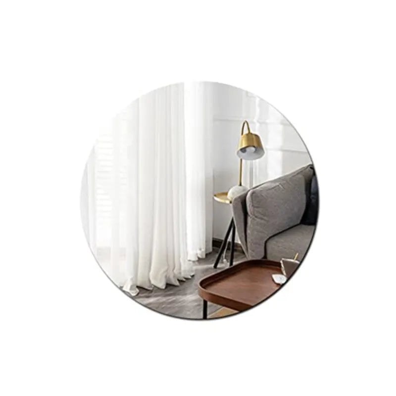 Mirror Wall Sticker Round Oval Acrylic Wall Sticker Self-adhesive Acrylic Tiles Sticker for Bathroom DIY 3D Wall Decal