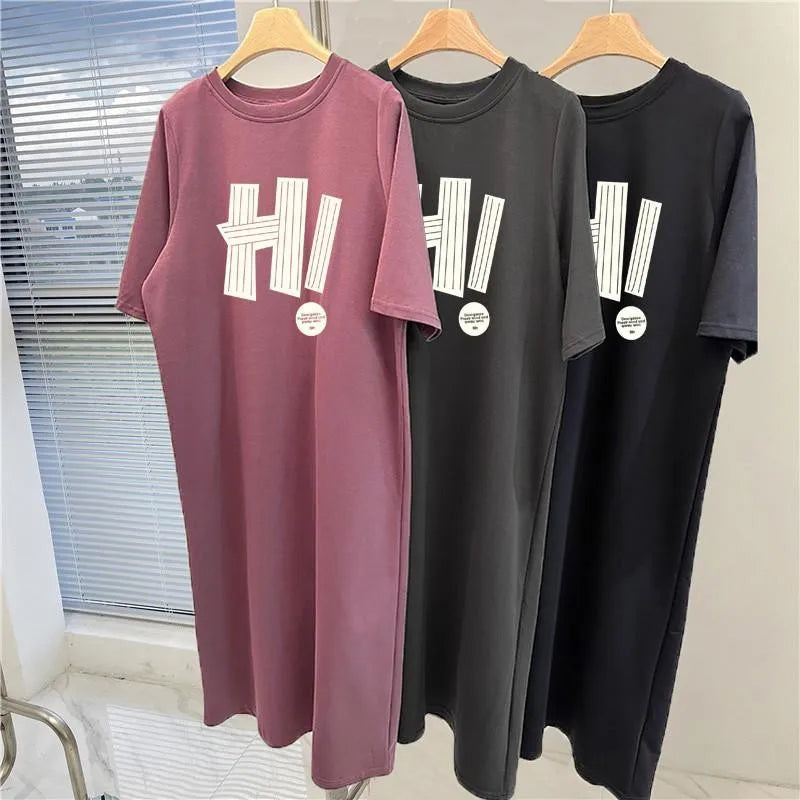 Korean Casual Loose Short Sleeved Dress Women's Summer New Plus Size Pullover Dress Main image