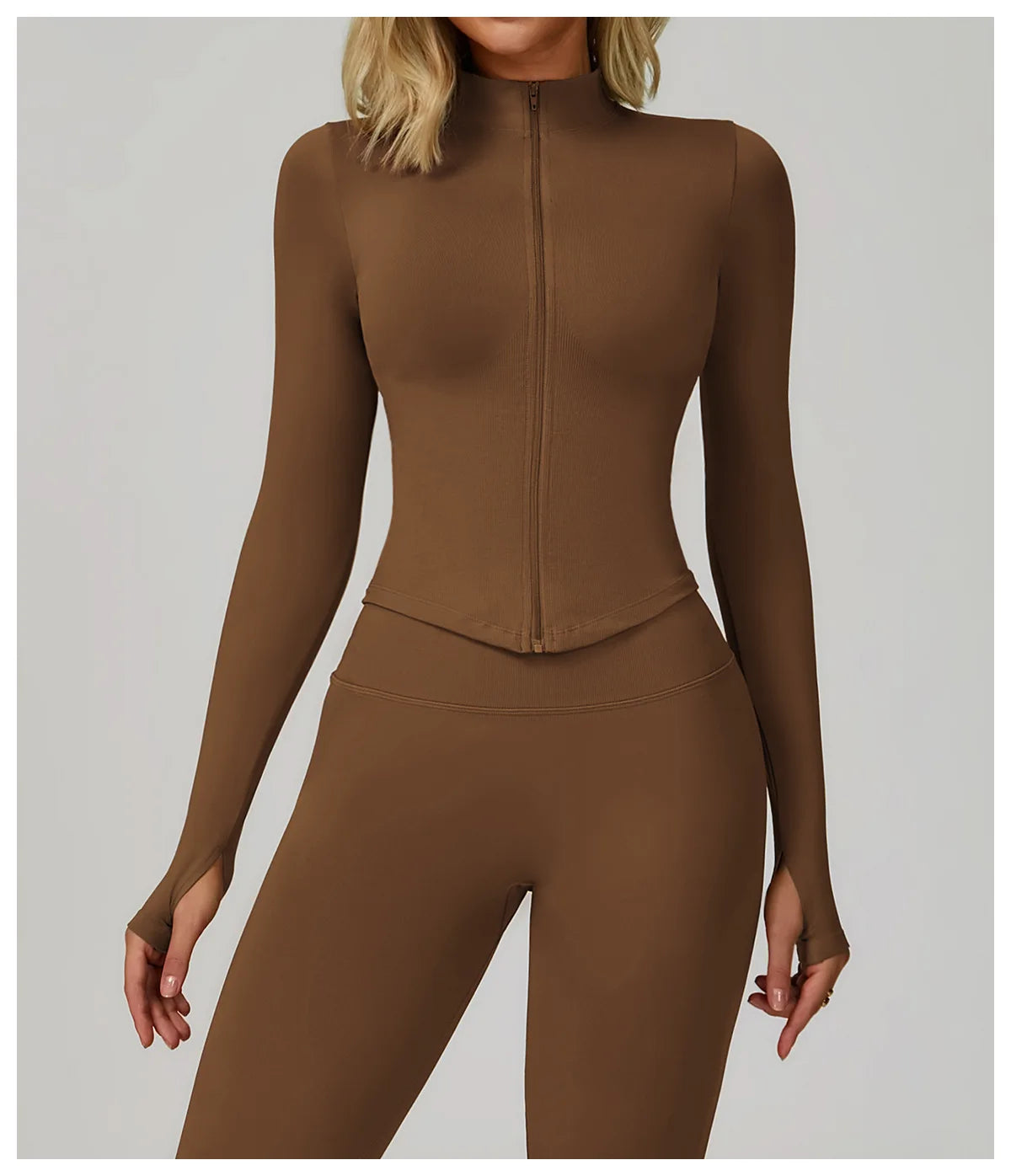New Women Seamless Zipper Jacket Yoga Long Sleeved Gym Top Yoga Push Up Jacket Fitness Running Workout Sport Coat Women's Shirts