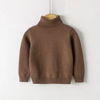 2026 Autumn Winter Children's Cotton Sweater Full Sleeve Turtleneck Knitwear Baby Boys Girls Clothing Warm Soft Jumper Pullovers