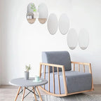 10pcs 3D Wall Sticker Mirror Oval  Acrylic High-definition tough Wall Sticker Home Bedroom Bathroom Self-adhesive Mirror