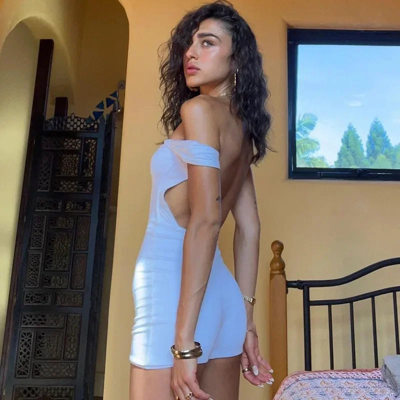 Backless Playsuit Women Jumpsuit Short Sleeve Bodysuit Slim Fit Monos Mujer Elegante Short One-pieces Sexy Romper Y2k Clothes