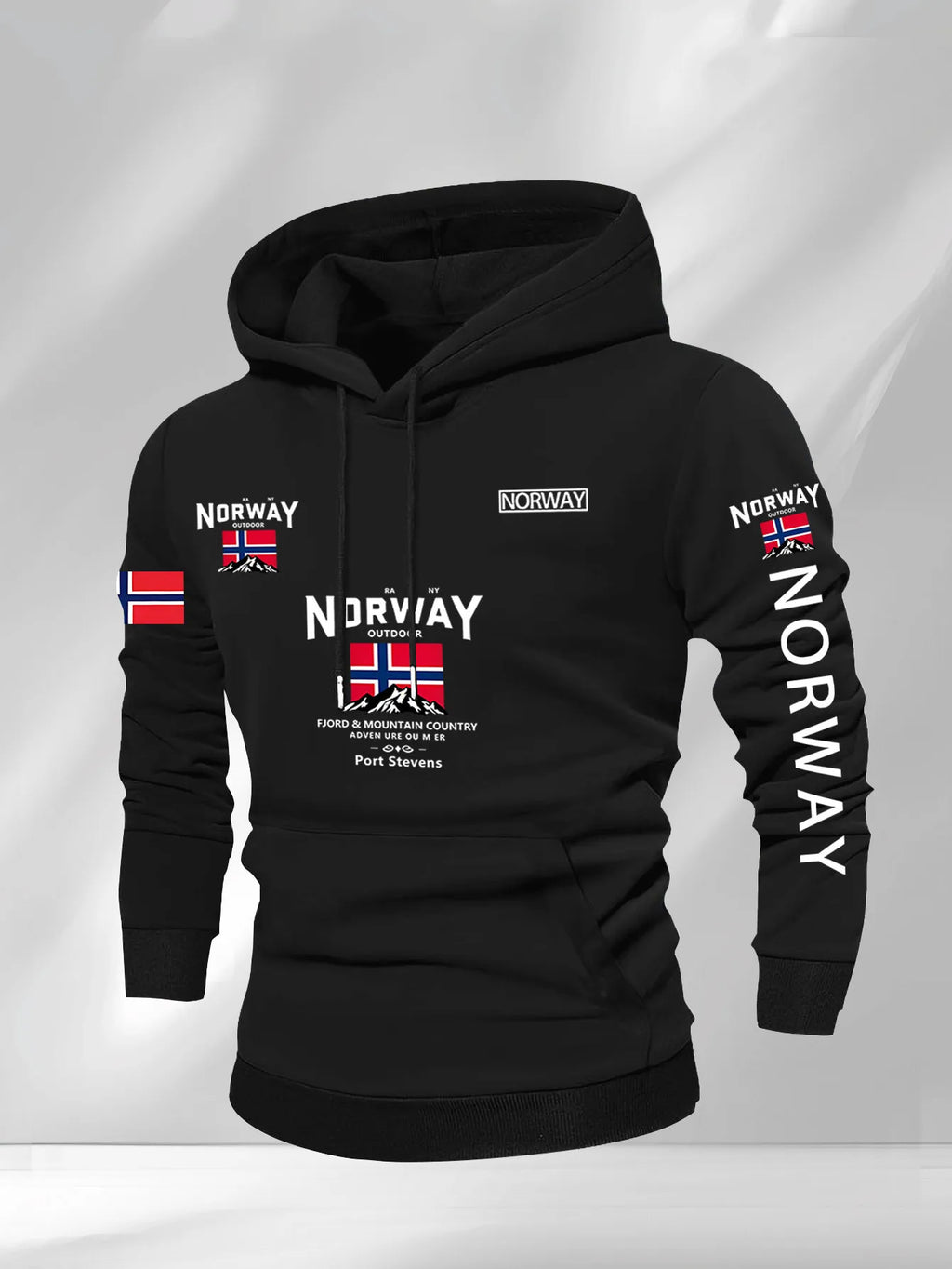 Norway Autumn winter models Men's Fleece windproof Warm 100%Cotton Oversized Hoodie Outdoor Commuter Men's High Elastic top