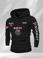 Norway Autumn winter models Men's Fleece windproof Warm 100%Cotton Oversized Hoodie Outdoor Commuter Men's High Elastic top