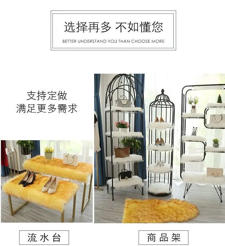 Korean Style Long Hair Cushion Window Decoration Plush Bag Clothing Plush Decorating Shelf Display Cabinet Makeup Table Mats