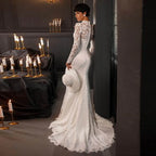 High Collar Women Wedding Dresses Gorgeous Sexy Sleeveless Mermaid Bridal Gowns Mopping Length Banquet Robe De Mariée Customized