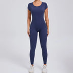 2026 Yoga Jumpsuit Fitness Sports Overalls Gym Clothing Set Wear Pilates Workout Clothes Women Short Sleeves Outfit Activewear