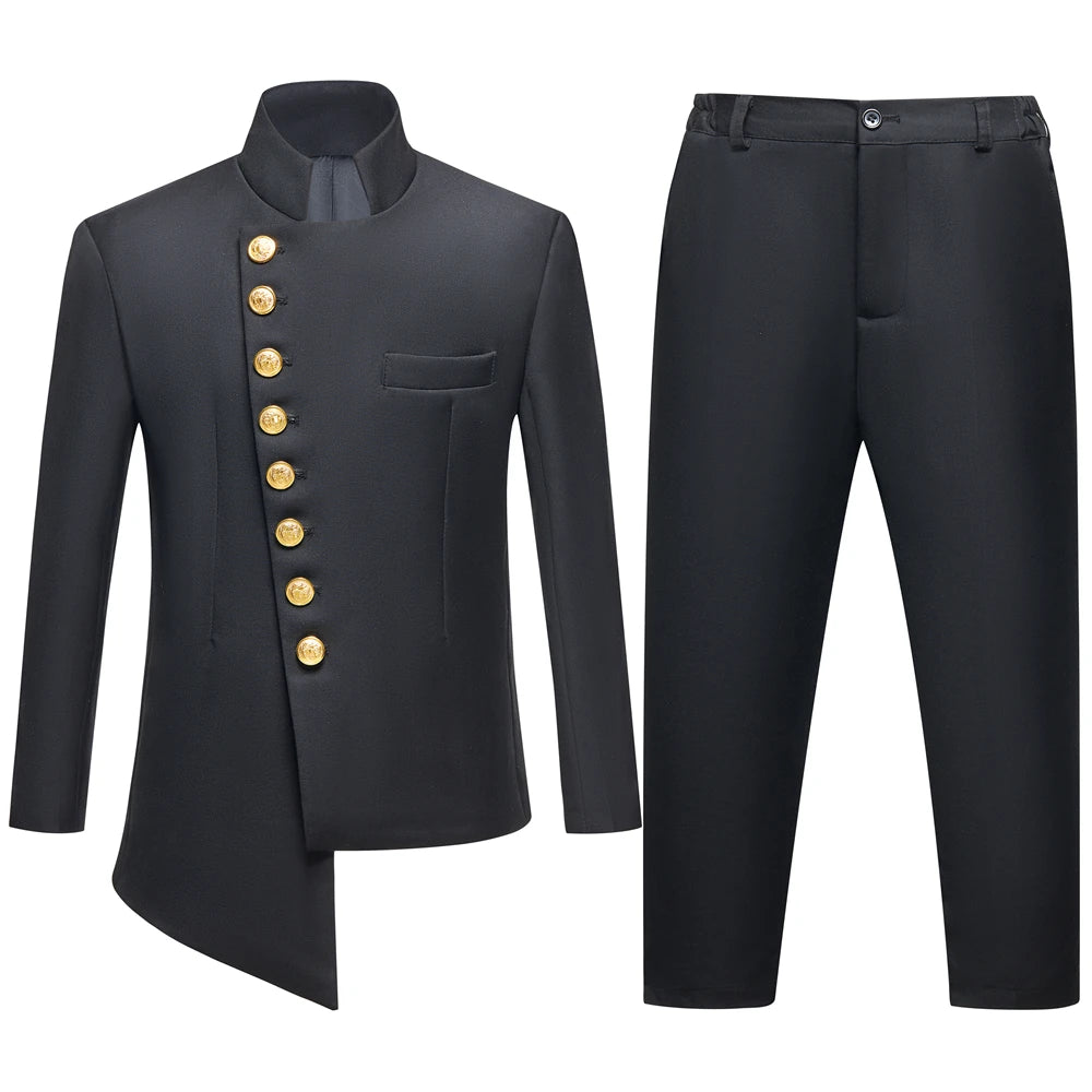 2025 Hot White Suit Set for Children 3T-14, Half Stand Formal Suits Tuxedo Pants Communion Jacket Trousers Party Outfit Kids Secondary image