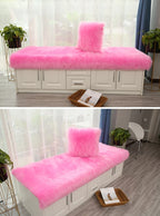 Luxury Faux Sheepskin Carpet Modern Living Room Home Decor Imitation Wool Mat Balcony Window Cushion Kids Bedroom Rug White Gray