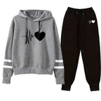 2026 Womens Tracksuit Print Casual Sweatshirt Sweatpants 2 Pcs Set Daily Sports Jogging Woman Clothing Quality Street Sportswear