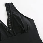 2026 Swimwear Women’s V-Neck One-Piece Swimwear with Skirt Set – Sexy Beachwear Holiday Bathing Suit for Vacation Outfit Dress