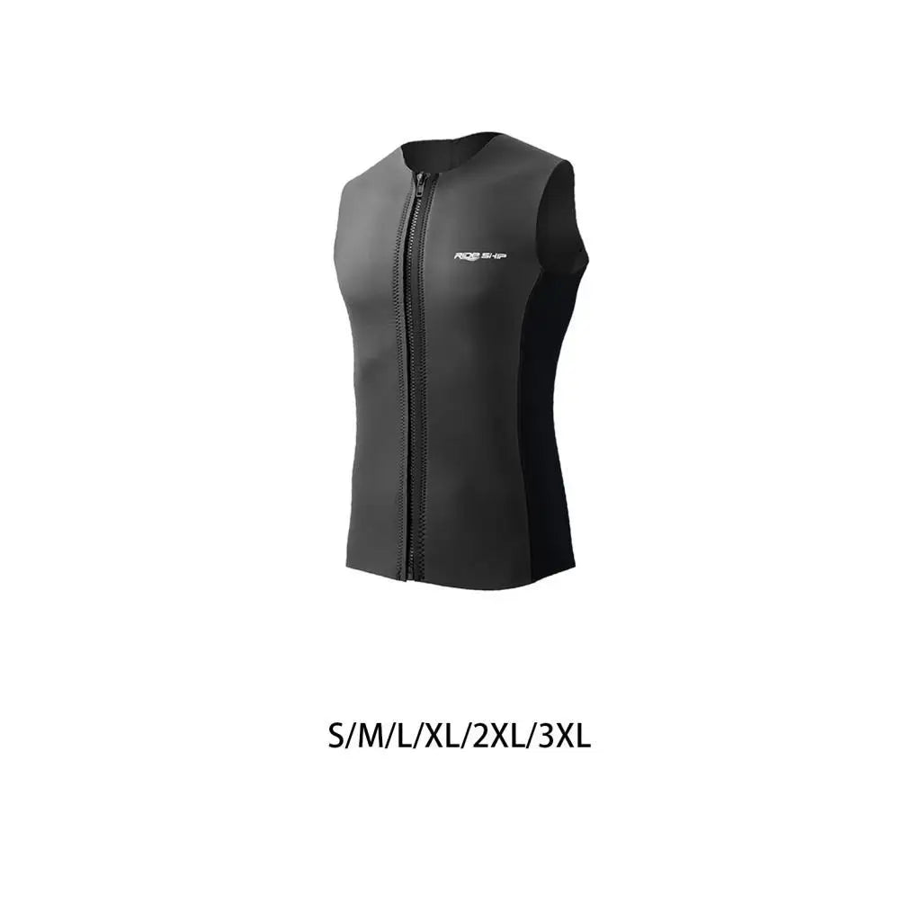 Wetsuit Top,Sleeveless Vest Thermal Diving Vest Zipper Diving Vest Swimsuit for Swimming Water Sports Surfing Kayaking Main image