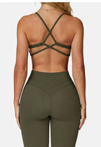 Sports Bra High  Support Women Gym Underwear Push-up Back Cross Yoga Crop Top Running Workout Fitness Pilates Solid Color