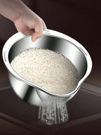Rice Washer Strainer Bowl Stainless SteelRice Washing Bowl Rice Sieve Colander Fruit And Vegetable Strainer Kitchen Tools