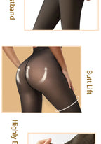 New Women Fleece Lined Black Tights Sheer Fake Translucent Warm Winter Pantyhose Leggings Outfit Thick Tights Invisible Crotch