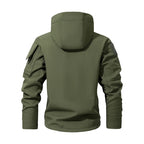 Men's Silent Soft Shell Camouflage Tactical Jacket Waterproof Warm Fleece Hunting Jackets Outdoor Hiking Fishing Hooded Coat