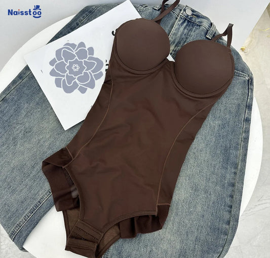Naisstoo Women Shapewear Bodysuit for Tummy Control Seamless Body Shaper Thong Jumpsuit Bras