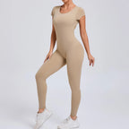 2026 Yoga Jumpsuit Fitness Sports Overalls Gym Clothing Set Wear Pilates Workout Clothes Women Short Sleeves Outfit Activewear