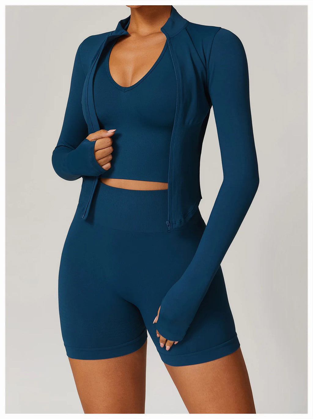 New Women Seamless Zipper Jacket Yoga Long Sleeved Gym Top Yoga Push Up Jacket Fitness Running Workout Sport Coat Women's Shirts