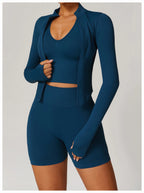 New Women Seamless Zipper Jacket Yoga Long Sleeved Gym Top Yoga Push Up Jacket Fitness Running Workout Sport Coat Women's Shirts