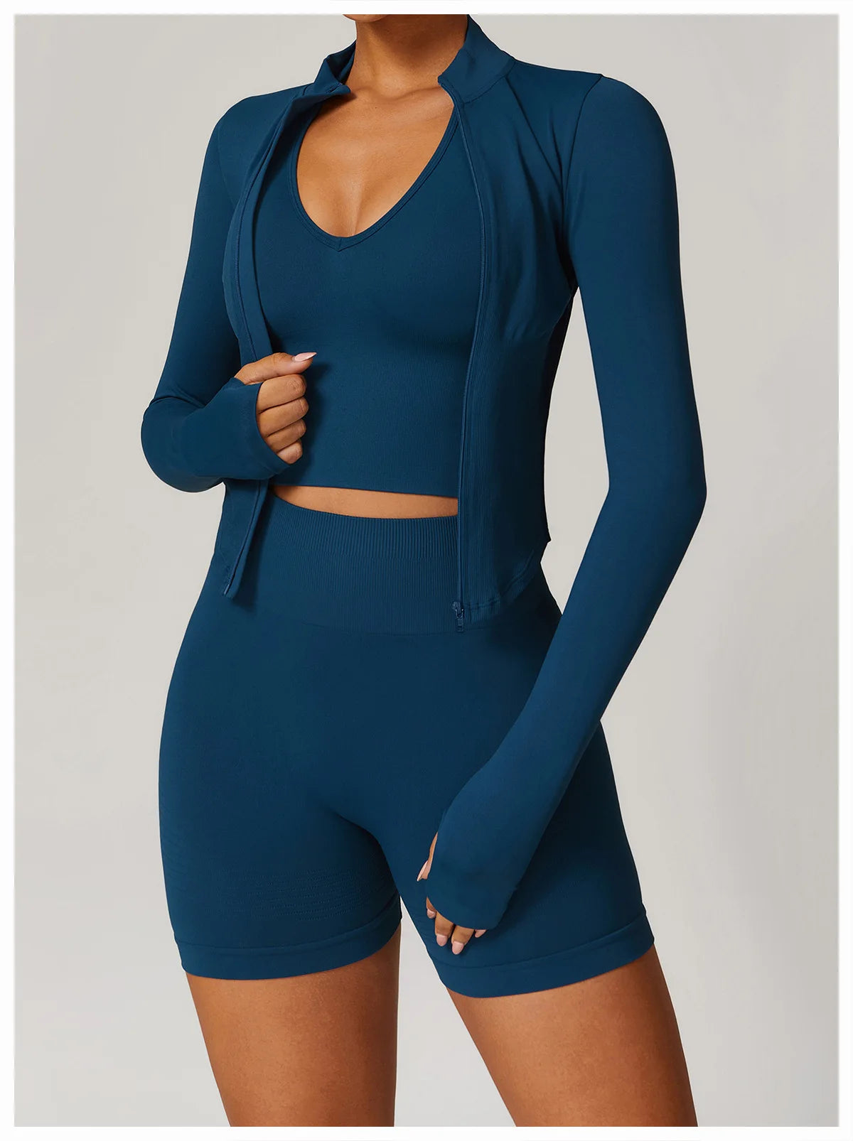 New Women Seamless Zipper Jacket Yoga Long Sleeved Gym Top Yoga Push Up Jacket Fitness Running Workout Sport Coat Women's Shirts