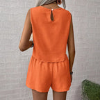 Summer Shorts Sets Women 2026 Fashion Sleeveless Loose Tank Tops And Short Pants Two Piece Sets Women Outfit Casual Femme Suit