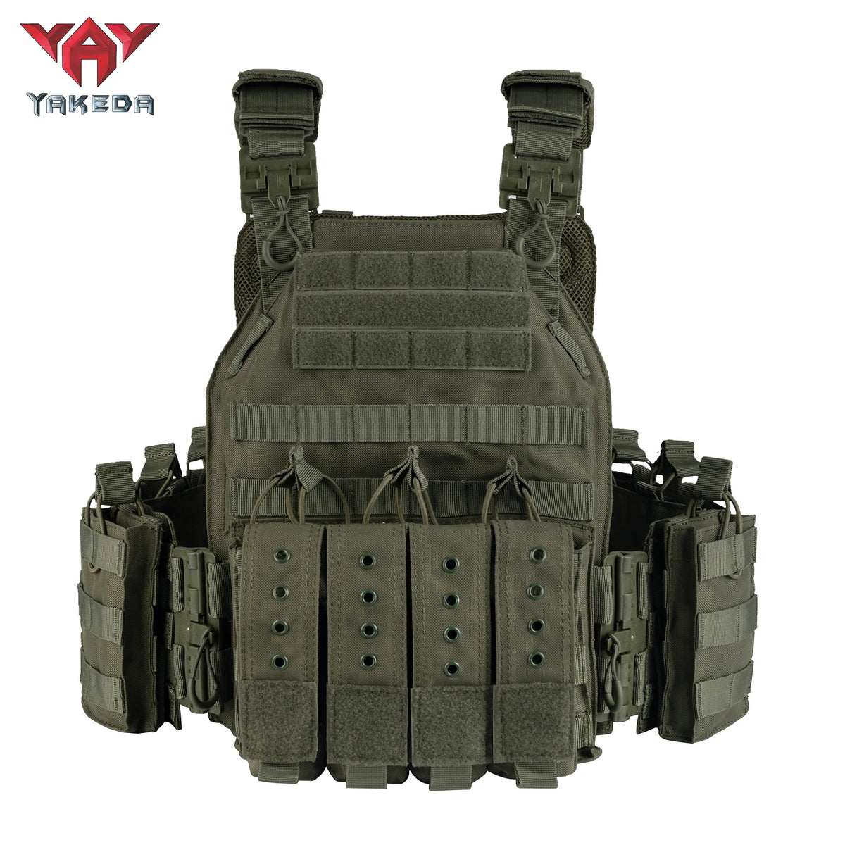 YAKEDA Quick Release 1000D Nylon Tactical Outdoor Vest With Adjustable and Molle System for Airsoft Hunting